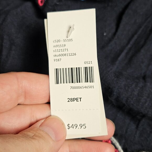 Lane Bryant Embroidered Floral Empire Waist Top Boho Peasant Womens 28P Navy NWT - Picture 5 of 11